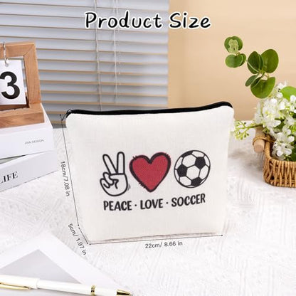 Frerdui Soccer Gifts Makeup Bag, Football Lovers Soccer Team Gifts, Perfect for Teen Grils, Birthday Christmas Gifts for Mom Friends Female, Ideal Gift for Travel, Soccer Stuff Accessories - style: Soccer Bag