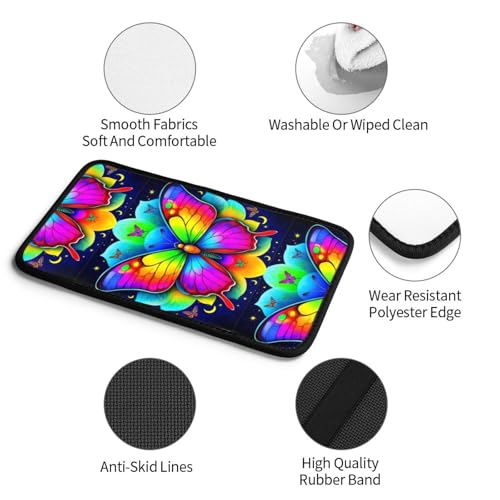 Universal Car Armrest Pad Cover, Butterflies Mandala Rainbow Art Black and White, Soft Center Console Cushion for Enhanced Driving Comfort and Interior Protection - color: Picture (613)