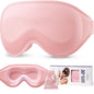 LitBear Long Lash Sleep Mask for Women Men Side Sleeper, 3D Contoured Light Blocking Sleeping Mask, Soft Comfortable Eye Mask Sleep with Adjustable Strap, Pouch for Travel, Pink - color: Pink
