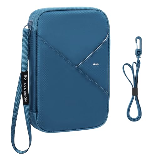Veki Passport Holder for Travel Women Family, Passport Wallet Bag, RFID Travel Document Organizer, Waterproof Passport Holder for Men, Portable Case for Cards, Cash, Tickets, ID (Navy Blue, M) - color: Navy Blue, size: M