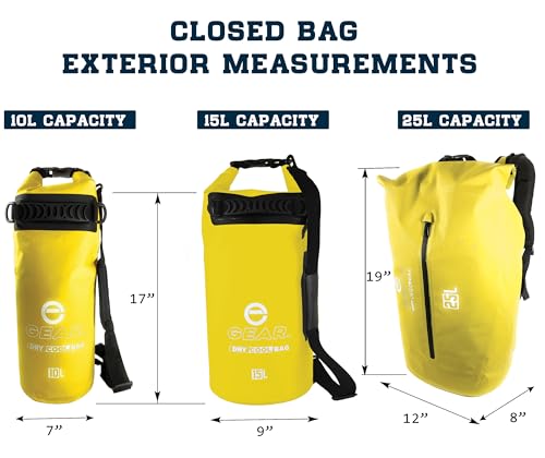Enthusiast Gear Insulated Dry Bag Floating Cooler – 10L / 15L / 25L Roll Top, Leak Proof, Waterproof, Collapsible, with Padded Shoulder Strap - Perfect for Kayaking Fishing Beach - color: Yellow, size: 10 Liter