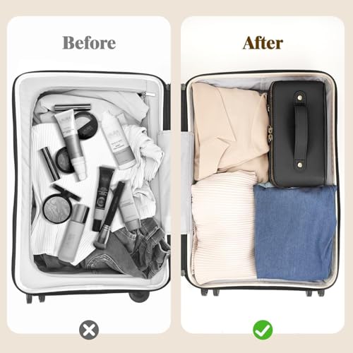Travel Makeup Bag Cosmetic Pouch Water Resistant Travel Bag for Cosmetics, Brushes, Skincare, Toiletries, Makeup Storage (black) - color: Upgraded black