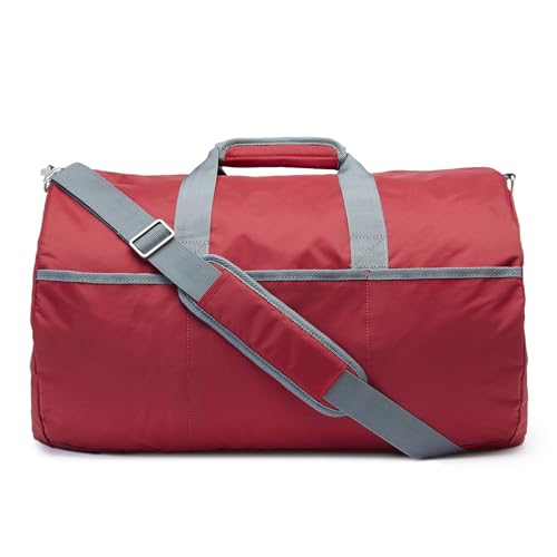 Amazon Essentials Lightweight Nylon Duffel Bag with Zippered Pockets, 20-inch, 30 lb Capacity, Red (Previously Amazon Basics) - color: Red, size: 20 inches