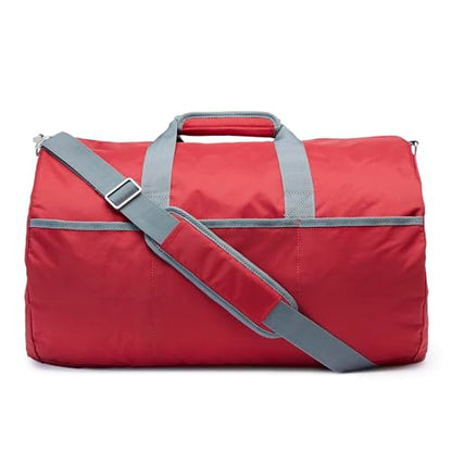 Amazon Essentials Lightweight Nylon Duffel Bag with Zippered Pockets, 20-inch, 30 lb Capacity, Red (Previously Amazon Basics) - color: Red, size: 20 inches
