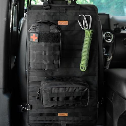 Seat Back Organizer & camping bag Convertible Front Seat Organizer Bag with Shoulder Strap, 2 in 1 Tactical Car MOLLE Panel Back Seat Car Organizer for All Vehicles