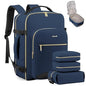 LOVEVOOK 40L Travel Backpack Flight Approved Carry on Backpack,3 Packing Cubes,Waterproof Personal Item Travel Bag,TSA Carry on Luggage Suitcase Travel Essentials,Gifts for Women & Men,fits 17" Laptop - color: Blue Green-black, size: Large-40L-4Pcs