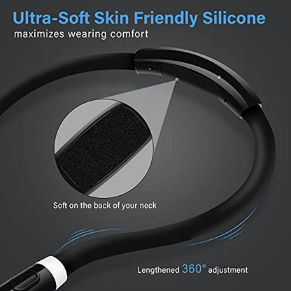 Vekkia Rechargeable LED Neck Reading Light, Book Lights for Reading in Bed, 3 Brightness Levels, Flexible Soft Silicone Arms Comfortable Wear, Long Lasting. Great for Readers, Craft & Knitting,Black - color: Black1