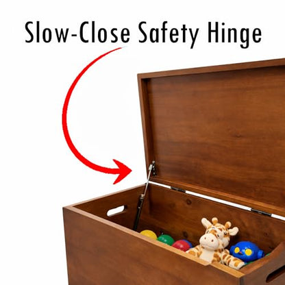 Fully Assembled, Solid Wood Storage Chest with Lid & Handles, Wooden Box, Organizer, Storage, Birthday, Gift, Blankets, Clothes, Keepsakes, Anti-Slam Hinges, 30” Professional Walnut Finish - color: Walnut