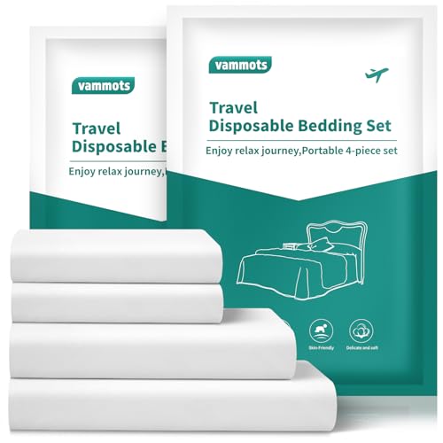 Disposable Bed Sheets for Hotel, King Size Travel Disposable Bedding Set,Disposable Duvet/Comforter Cover,Safe and Portable for Travel,Contains 2bed Sheet 2quilt Cover and 4pillowcases - color: 2 Packs(king Size)
