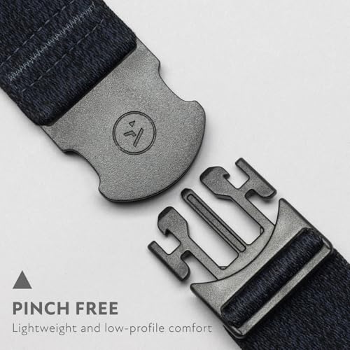 Arcade The Original Unisex Adventure Belt, Heavy Duty Elastic Webbing, Non-Metal Travel Friendly Buckle - color: Foundation - Heather Navy