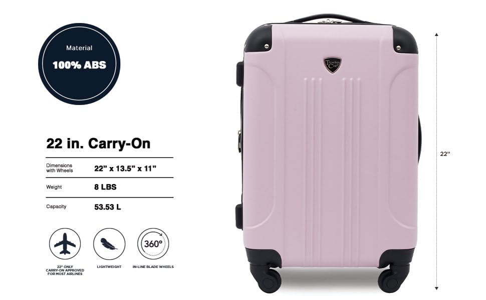 Travelers Club Chicago Hardside Expandable Spinner Luggage, Lilac, 22" Carry-On - color: Lilac, size: 22" Carry-On