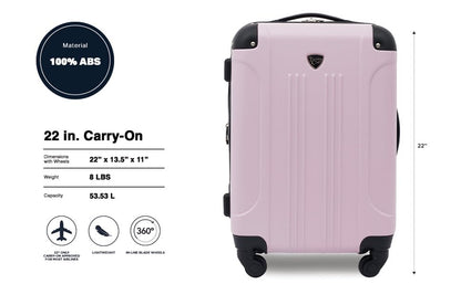 Travelers Club Chicago Hardside Expandable Spinner Luggage, Lilac, 22" Carry-On - color: Lilac, size: 22" Carry-On
