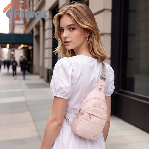 Anti Theft Sling Bag for Men & Women, Lightweight Puffer RFID Crossbody Bag for Travel, Commuting & City Walking, Hands-Free Everyday Essentials Bag Pink - color: Pink