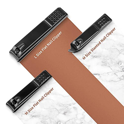 Teamkio 12pcs Manicure Set Pedicure Nail Clippers Set Travel Hygiene Kit Stainless Steel Professional Cutter Care Set Scissor Tweezers Knife Ear Pick Tools Grooming Kits with Leather Case - color: Brown-12pcs