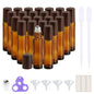 PrettyCare 24 Pack, 10 ml Essential Oil Roller Bottles with Stainless Steel Roller Ball - Refillable Leak-proof Empty Thick Amber Glass Roll on Bottles with Wooden Caps for Travel, Perfume - color: Amber with Wooden Cap, size: 24 Pack