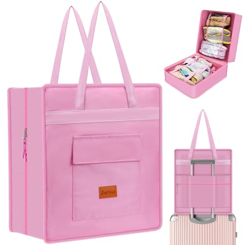 SelfTek Shoe Bags for Travel with Handle, Waterproof Large-Capacity Family Travel Shoe Bag Organizer for Multiple Shoes, Shoe Travel Bags for Packing, Suitable for Luggage Handle (pink) - color: Pink