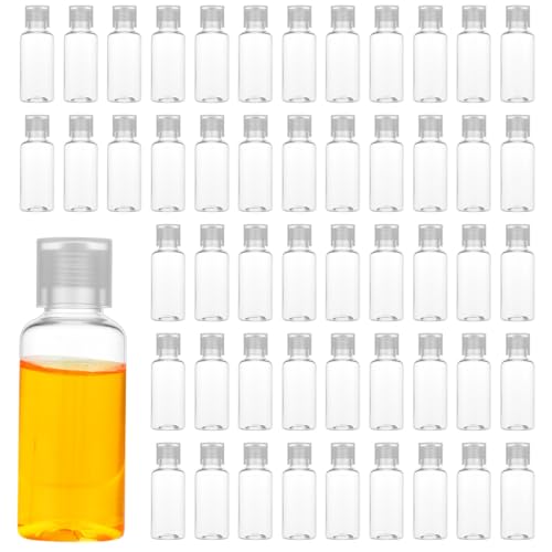 100 Pcs 1 OZ Travel Bottles with Flip Cap - 30 ml Clear Plastic Travel Size Containers, Portable Leak Proof Squeeze Bottles Refillable Empty Cosmetic Containers for Liquid Shampoo Lotion, Clear