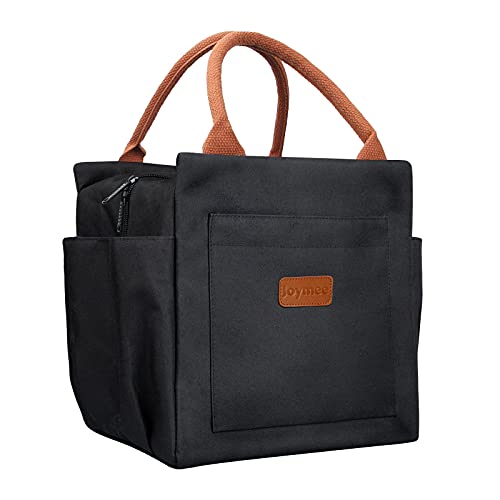 Joymee Insulated Lunch Bag For Women Reusable Leakproof - Black | Large Capacity, Bottle Holder & Side Pockets, Leakproof Insulated Design, for Work, Travel, Picnic & Daily Use, for Adult - color: 04 Black