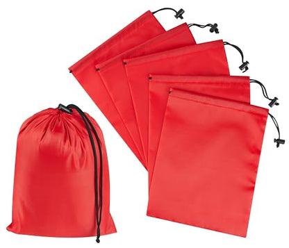 PALTERWEAR Drawstring Bag with Toggle - Nylon Cinch and Ditty Pouch Six-Pack (Red, 7 x 9 Inch, Set of 6) - color: Red, size: 7 x 9 Inch