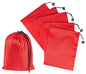 PALTERWEAR Drawstring Bag with Toggle - Nylon Cinch and Ditty Pouch Six-Pack (Red, 7 x 9 Inch, Set of 6) - color: Red, size: 7 x 9 Inch