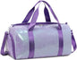 Gym Bag Sports Duffle Bag with Wet Pocket Weekender Overnight Bags with Waterproof Shoe Pouch and Air Hole for Girls Kids Women Workout Travel Bags (Purple) - color: Purple