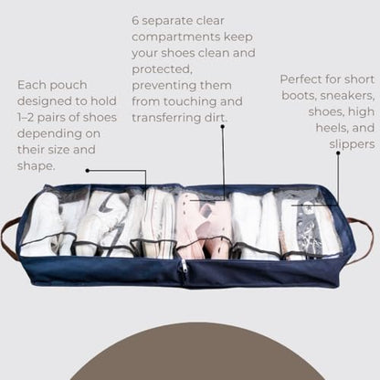 Shoe Bag for Travel, Portable Shoe Organizer, Storage Bag, Shoe Tote Bag for Women and Men - style: Dark Blue