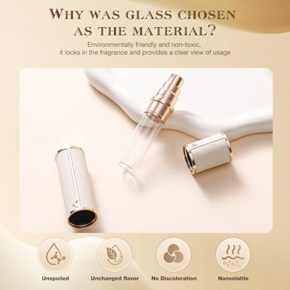 kuangre 10ml Atomizer Perfume Spray Bottle, Empty Cologne Dispenser, Portable Sprayer Travel Essentials for Many Scenes Gifts. - color: White-10ml