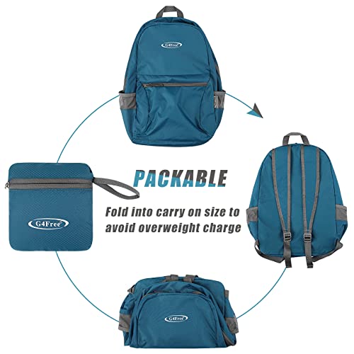 G4Free 20L Lightweight Packable Backpack Travel Hiking Daypack Foldable Backpack for Men Women - color: Medium Blue