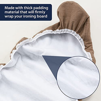 Seiritex Ironing Board Cover 12 x 32 inch, Fits Table Top Ironing Board Heat Reflective, 3 Layers Thick Padding with Elasticized Edges, Small Iron Board Cover (Brown) - color: Brown, size: 12x32