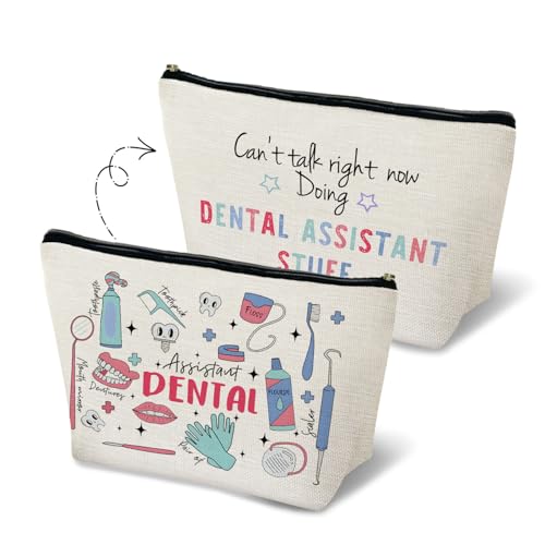Dentist Gifts Makeup Bag for Purse, Dental Hygienist Assistant Gifts Cosmetic Bag Travel Toiletry Bag for Women, Best Dentist Gift Zipper Makeup Pouch - color: Dentist