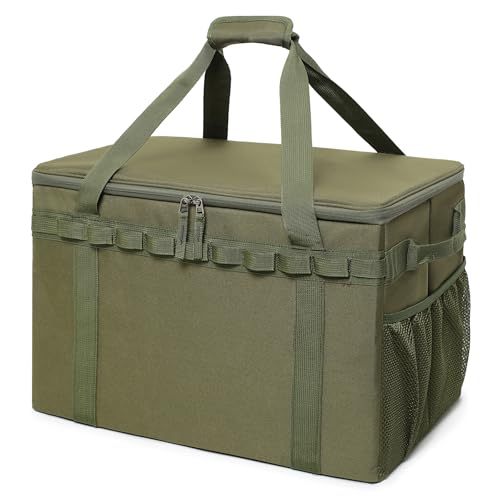 Tactical Camping Storage Bag - 46L Utility Tote Bag Trunk Organizer (Army Green) - color: Army Green