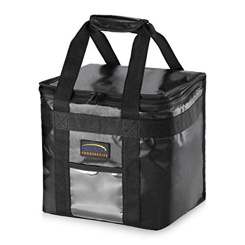 New Star Foodservice Commercial Insulated Food Delivery Bag, Half Size, 12 x 11.5 x 9.5 Inch, Black - size: 12" W x 11.5" H x 9.5" D