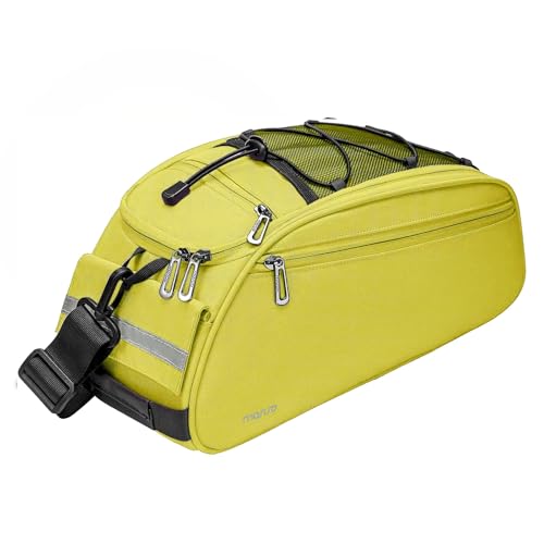 MOSISO Bike Rack Bag, Waterproof Bicycle Trunk Pannier Rear Seat Pouch Cycling Bike Carrier Backseat Storage Luggage Saddle Shoulder Bag - color: Yellow