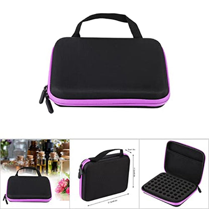 OUKENS Essential Oil Carrying Case, 1-3ml 63 Slots Hard EVA Shell Essential Oils Storage Organizer Bag with Foam Insert and Carrying Handle (Purple) - color: Purple
