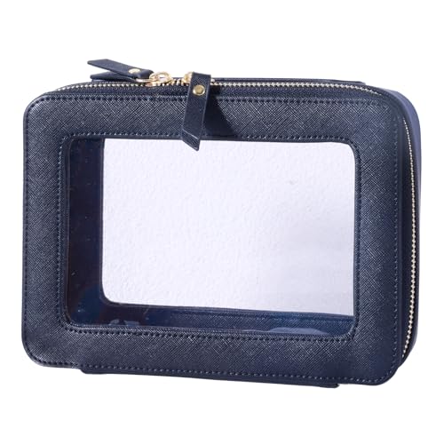 SANHECUN Toiletry bag waterproof cosmetic organizer with handle lagre opening for travelling car organizers(Black) - color: Black