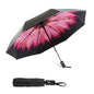 SY COMPACT Travel Umbrella - Windproof Automatic Compact Umbrella for Rain, Lightest 8-Rib, Small, Strong & Portable, Durable Grip, Fits Backpack & Car, Factory Direct (UV Available) - color: UPF-Flower red