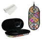 Double Eyeglasses Case, Hard Shell Dual Sunglasses Organizer with Zipper Clip Travel Glasses Storage for Women Men - color: Mandala Totem