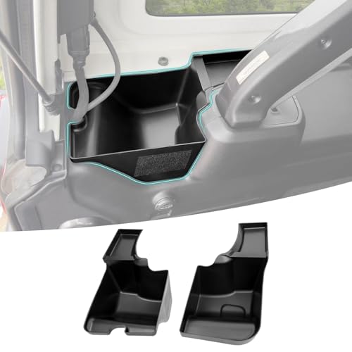 Rear Trunk Organizer Tray Compatible with 2024 2025 Jeep Wangler JL JLU 4XE Rubicon Sahara 4 Door, Wheel Well Storage Box Cargo Organizer Accessories for Jeep Wangler JL (Left + Right) - color: 2024-2025