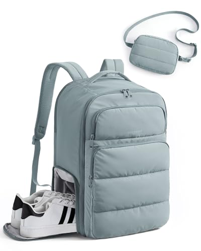 BAGSMART 35L Travel Backpack Women, 17.3 Inch Carry On Backpack Flight Approved, Personal Item Backpack Travel Bag, Water Resistant Casual Daypack, Blue - color: Blue