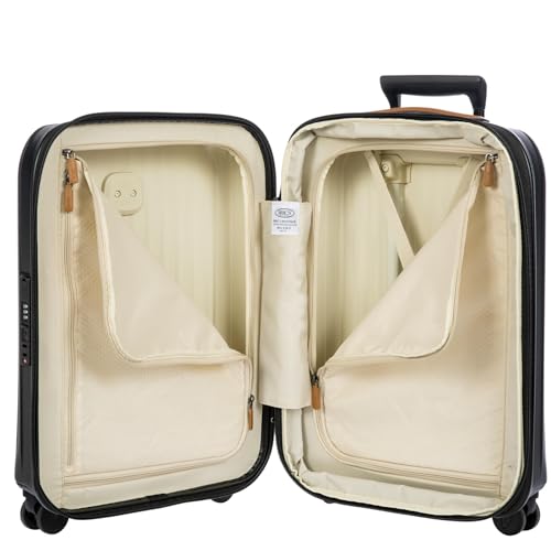 Bric's Taormina Ultra-Light Carry-On Spinner – Airline Approved Expandable Hard Shell Suitcase with TSA Lock, Anti-Tamper Zippers & Built-In USB Port - 21 Inch, Black - color: Black, size: Carry-On