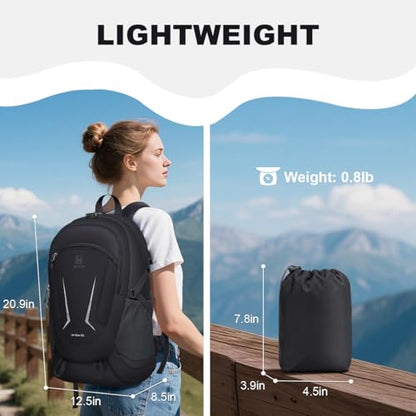MIYCOO Backpack - Ultra Lightweight Packable Backpack for Travel Camping, Hiking Back Pack Waterproof Foldable Daypack for Men Women Charcoal Black - color: Charcoal Black