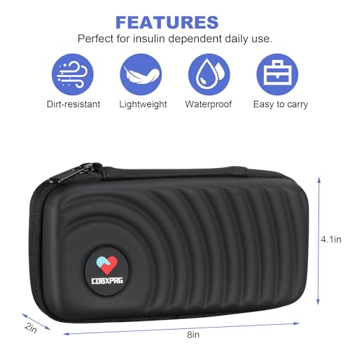 CDBXPRG Insulin Cooler Travel Case,Diabetic Cold Pack Organizer Bag with 2 Reusable Ice Packs for Insulin Pen and Other Medication Diabetic Supplies Black - color: Black