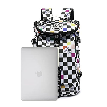 Kalesi Gym Duffle Bag Backpack 4-Way Waterproof with Shoes Compartment for travel Sport Hiking laptop (Checkerboard) - color: Checkerboard