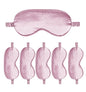 6PACK Silk Sleep Mask Satin Eye Masks Blackout Silky Eyeshade Cover Soft Blindfold Eyeshades for Women Sleeping Travel Gift - color: Mauve