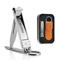 MR.GREEN Collapsible Nail Clippers Small and Thin Portable Travel Nail Scissors Cutter Stainless Steel Manicure Tools with Nail Files (Orange Leather Case+ Iron Box) Multicoloured - size: Orange Leather Case + Iron Box