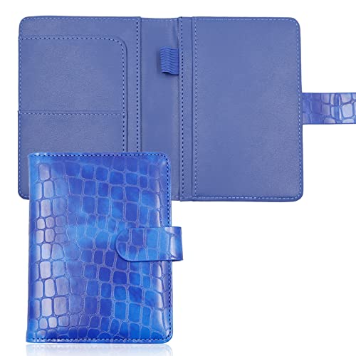 Melsbrinna Premium Leather Passport Holder Covers Case, Waterproof Rfid Blocking Travel Wallet Passport Holder with Pen Holder, Cute Passport Book for Women/Men - color: AK-Stone-blue