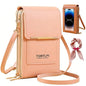 2026 Small Touchscreen Phone Crossbody Bag for Women,Anti-Theft Leather Messenger Bag Rfid Block Mobile Phone Purse - color: Light Pink