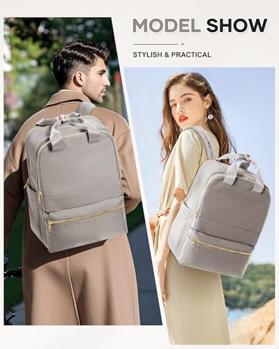 wepadre Small Travel Backpack Carry on Flight Approved Personal Item Travel Bag Carry on Backpack for Women Work Laptop Backpack for Traveling Carry on Luggage - color: Khaki
