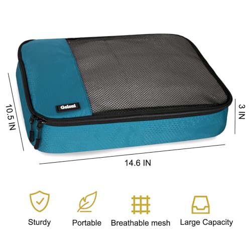 Packing Cubes for Travel Essentials,4 Set Packing Cubes for Suitcases,Lightweight Mesh Luggage Organizer Bag,Blue - color: Blue