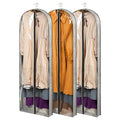 3 Pack 60" Long Garment Bags for Hanging Clothes Storage, Clear Suit Garment Bags with 4" Gussets for Closet Storage Travel, Plastic Protector for Dress Gowns, Coats, Suit, Down Jacket - size: 60" 3Pack